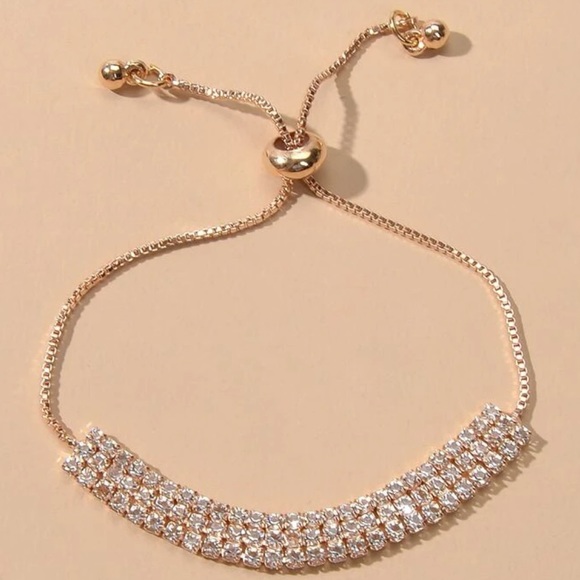 Cubic Zirconia Adjustable Bracelet - Picture 3 of 5